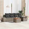 vidaXL Gartensofa-set mit Kissen mit Speicher 6 pcs Grau Poly Rattan
