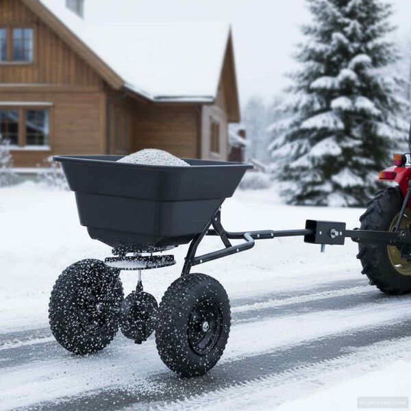 vidaXL Streuer Schwarz 53 x 108 x 74 cm PVC und Stahl