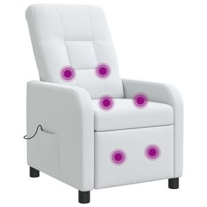 vidaXL Massage Relaxsessel Wei&szlig; Stoff