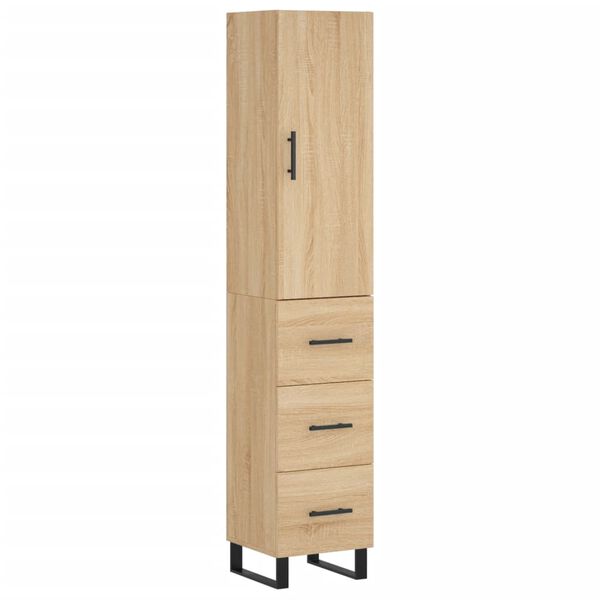 vidaXL Highboard Sonoma-Eiche 34,5x34x180 cm Holzwerkstoff