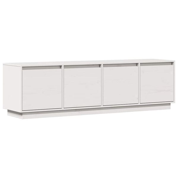 vidaXL TV-Schrank Wei&szlig; 156x37x45 cm Massivholz Kiefer