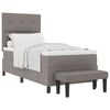 vidaXL Boxspringbett mit Kissen mit Kopfteil Taupe 90 x 200 cm Stoff