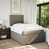 vidaXL Boxspringbett mit Matratze Taupe 120x190 cm Stoff
