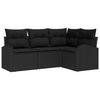 vidaXL Gartensofa-set 4 pcs Schwarz Poly-Rattan