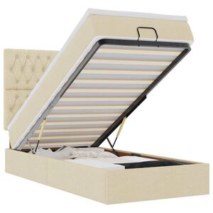 vidaXL Ottoman-Bett mit Matratze Creme 80x200 cm Stoff