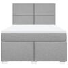 vidaXL Boxspringbett mit Matratze Hellgrau 140x190 cm Stoff