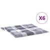 vidaXL Gartenstuhl-Kissen 6 Stk. Grau Karomuster 50x50x4 cm
