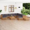 vidaXL 12-tlg. Garten-Lounge-Set mit Kissen Dunkelgrau Massivholz Teak