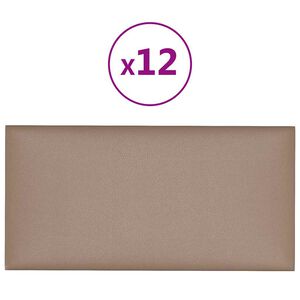 vidaXL Wandpaneele 12 Stk. Cappuccino-Braun 30x15cm Kunstleder 0,54 m²