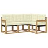 vidaXL Outdoor-Sofagarnitur mit Kissen 4 pcs Wei&szlig; und Creme