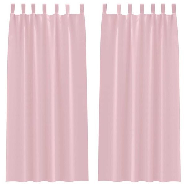 vidaXL Verdunkelungs-Vorh&auml;nge mit Ringen 2 pcs Babyrosa 245 x 140 cm