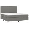 vidaXL Boxspringbett mit Matratze & LED Dunkelgrau 180x200 cm Stoff