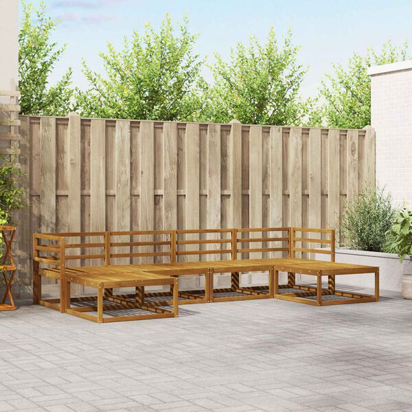 vidaXL Outdoor-Sofagarnitur 6 pcs Natur Massivholz Akazie