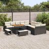vidaXL Gartensofa-set 13 pcs Schwarz Poly-Rattan