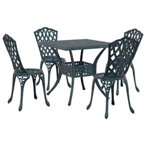 vidaXL Gartentisch Set 5 pcs Gr&uuml;n Gussaluminium