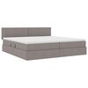 vidaXL Bett mit Stauraum und LED mit Matratze Taupe 200 x 200 cm Stoff