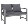 vidaXL 5-tlg. Garten-Lounge-Set mit Auflagen Massivholz Akazie Grau
