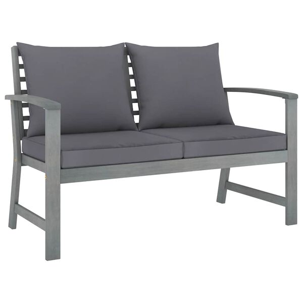 vidaXL 5-tlg. Garten-Lounge-Set mit Auflagen Massivholz Akazie Grau