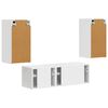 vidaXL TV-Wandregal-Set 4 pcs Hochglanz Wei&szlig; Holzwerkstoff