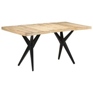 vidaXL Esstisch 160x80x76 cm Raues Mangoholz