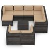 vidaXL 10-tlg. Garten-Lounge-Set mit Kissen Grau Impr&auml;gniertes Holz