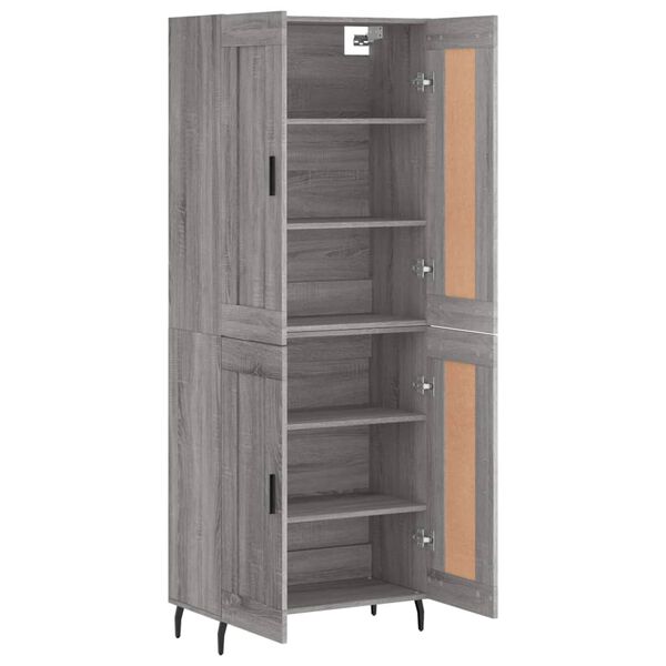 vidaXL Highboard Grau Sonoma 69,5x34x180 cm Holzwerkstoff