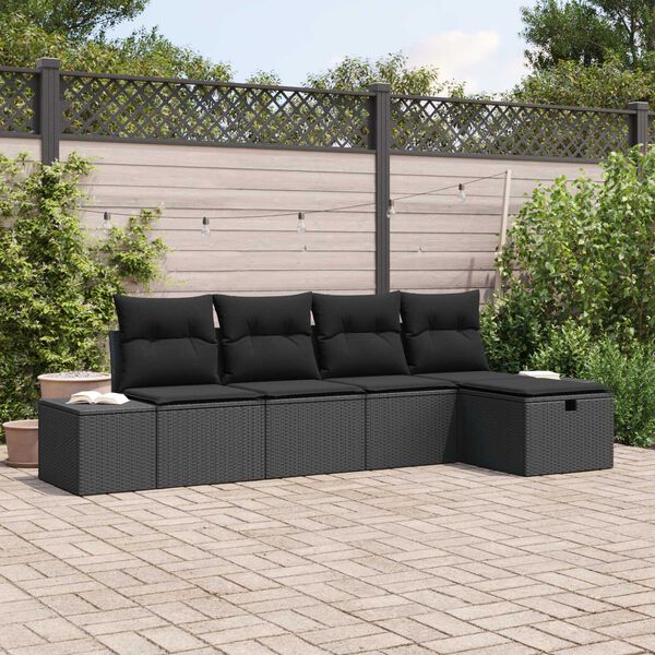 vidaXL Sofa Set mit Kissen 6 pcs Poly-Rattan