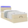 vidaXL Ottoman-Bett mit Matratze & LEDs Creme 80x200 cm Stoff