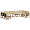 vidaXL Outdoor-Sofagarnitur 10 stk. Wei&szlig; und Beige