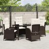 vidaXL Garten Essgruppe mit Kissen 5 pcs Braun Poly-Rattan
