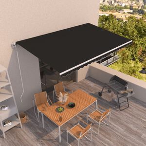 vidaXL Markise Automatisch Einziehbar 500x350 cm Anthrazit
