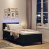 vidaXL Boxspringbett mit Matratze mit LED Schwarz 90 x 190 cm Stoff