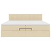 vidaXL Ottoman-Bett mit Matratze Creme 200x200 cm Stoff