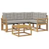 vidaXL Outdoor-Sofagarnitur mit Kissen 5 pcs Wei&szlig; und Hellgrau