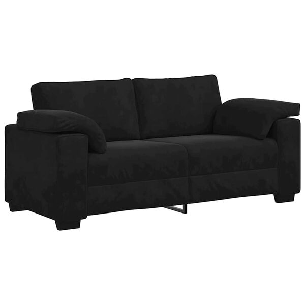 vidaXL Zweisitzer-Sofa Schwarz 180x77x82 cm Samt