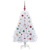 vidaXL K&uuml;nstlicher klappbarer Weihnachtsbaum Wei&szlig; 120 cm PVC und Stahl