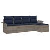 vidaXL Gartensofa-set 5 stk. Grau Poly-Rattan