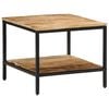 vidaXL Couchtisch 55x55x45 cm Raues Massivholz Mango