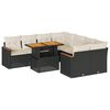 vidaXL 9-tlg. Garten-Sofagarnitur mit Kissen Schwarz Poly Rattan