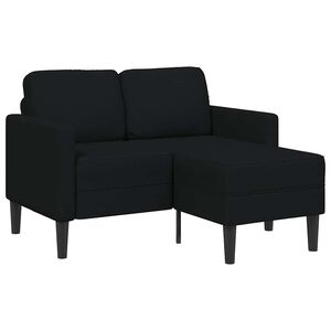 vidaXL 2-Sitzer-Sofa mit Chaiselongue L-Form Schwarz 125 cm Stoff
