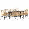 vidaXL Garten Essgruppe 9 pcs Braun Poly-Rattan