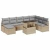 vidaXL Gartensofa-set 9 Stk. Beige und Hellgrau Poly-Rattan