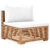 vidaXL 12-tlg. Garten-Lounge-Set mit Creme Kissen Massivholz Teak