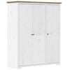 vidaXL Kleiderschrank BODO Wei&szlig; und Braun 146x53,5x173 cm Kiefernholz