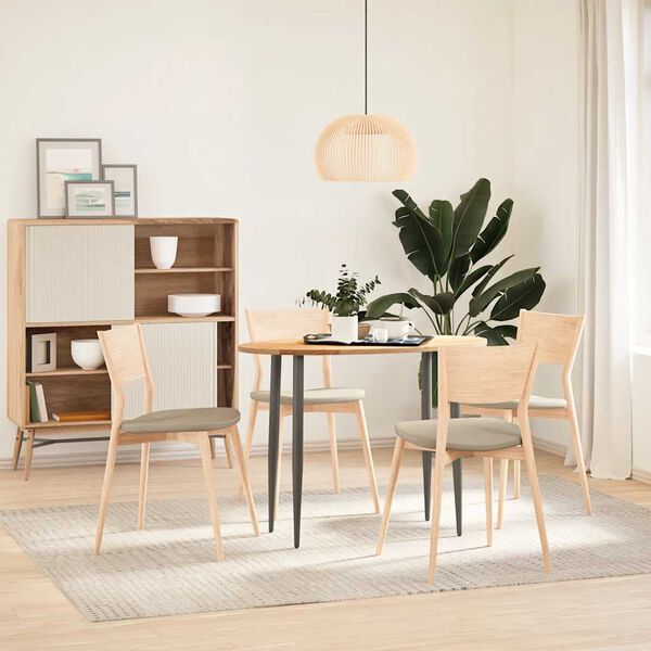 vidaXL Tischplatte 100x50x2 cm Massivholz Eiche Oval