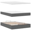 vidaXL Ottoman-Bett mit Matratze Dunkelgrau 140x190 cm Stoff