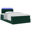 vidaXL Ottoman-Bett mit Matratze & LEDs Dunkelgr&uuml;n 120x200 cm Samt