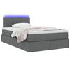 vidaXL Bett mit Stauraum und LED Dunkelgrau 120 x 200 cm Polyester