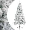 vidaXL K&uuml;nstlicher Weihnachtsbaum 210 cm PVC und Stahl Gr&uuml;n und Wei&szlig;