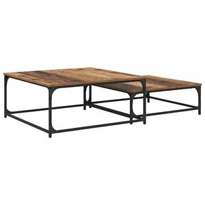 vidaXL Couchtisch 2 pcs Altholz Holzwerkstoff